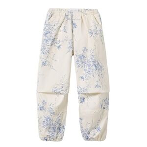 ZARA Kids Blue Floral Print Long Pants | Size 11–12Y